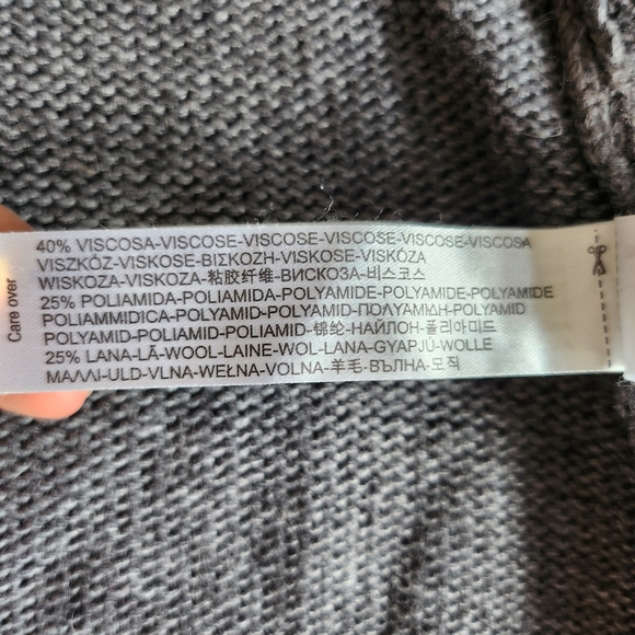 SOLD | Massimo Dutti NWT US S cropped open front sweater cardigan, dark gray - Picture 6 of 8